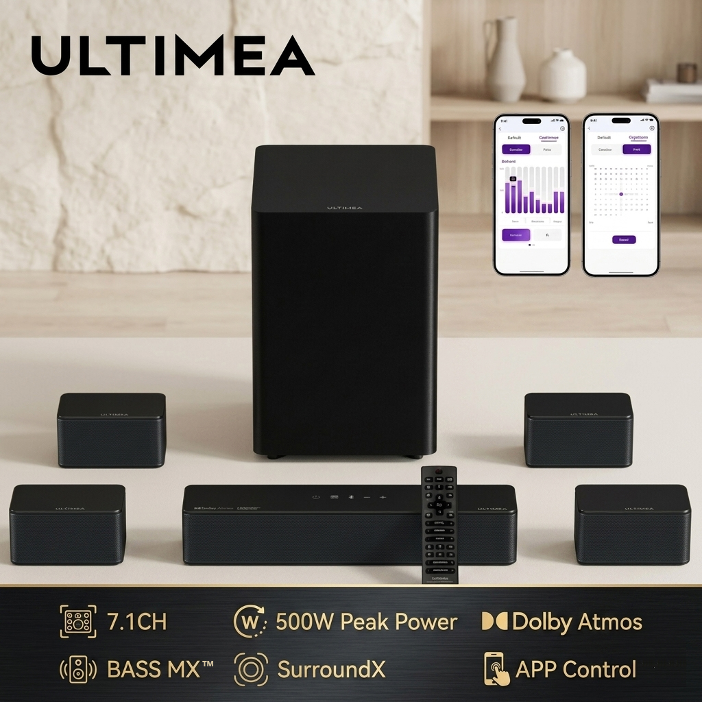 Home Cinema Dolby Atmos 7.1 - ULTIMEA Poseidon D80 Boom 7.1ch Soundbar