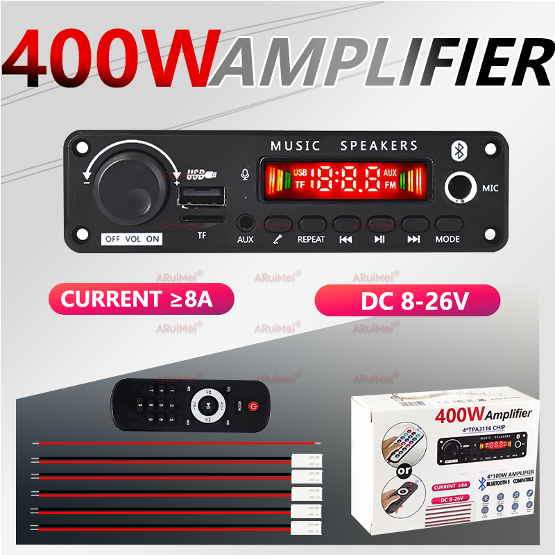 Home Cinema Bluetooth 5.1 - 400W DIY Home Digital Amplifier MP3
