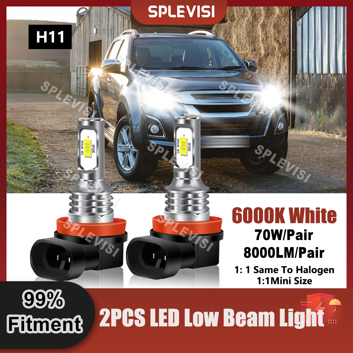 2PCS Replace H11 LED Low Beam  - Home Cinema Imax recension och pris