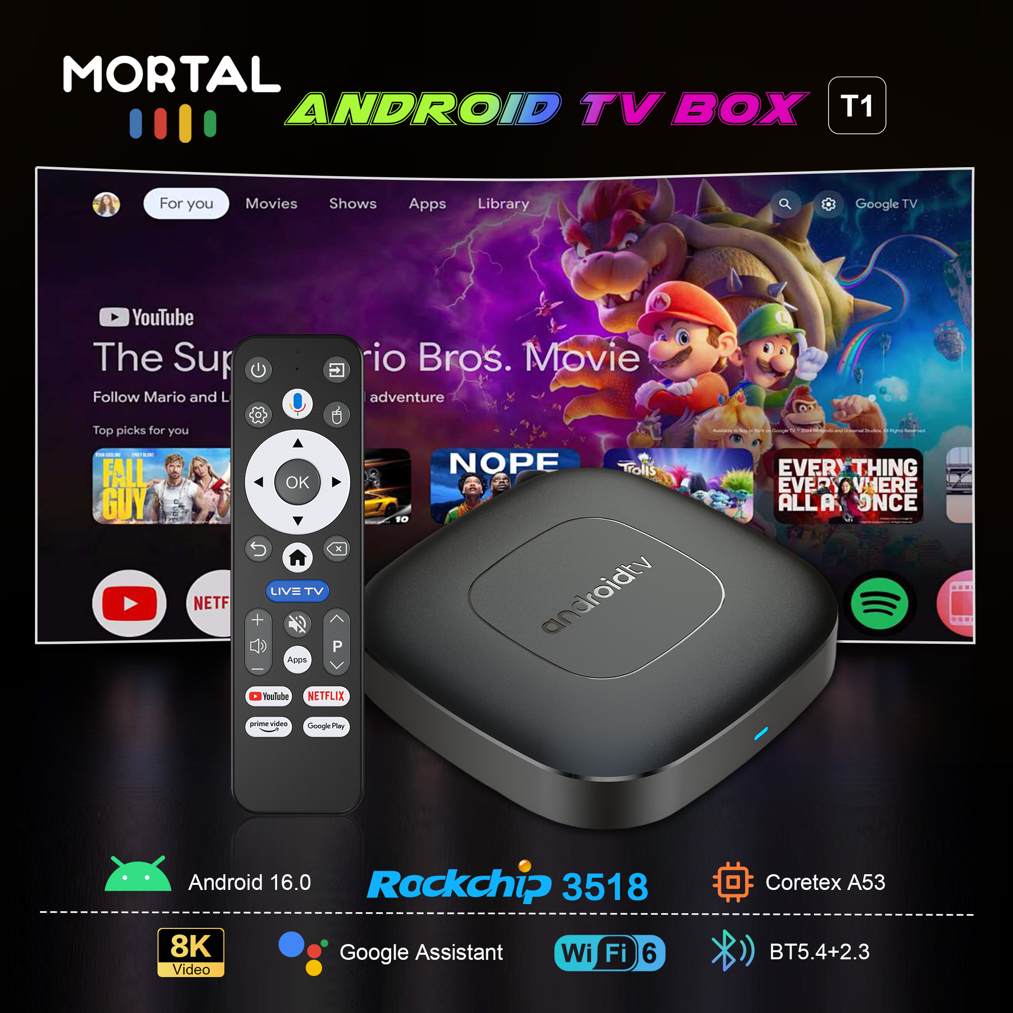 TV Box Android 16 Google Assis - Home Cinema Youtube recension och pris