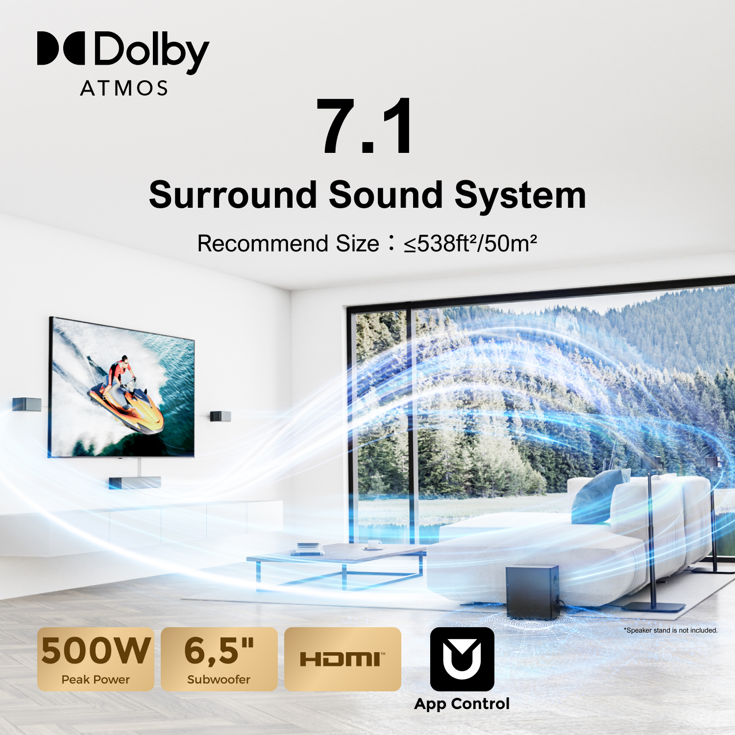 ULTIMEA 500W 7.1ch Soundbar wi - Home Cinema Dolby Atmos 7.1 recension och pris