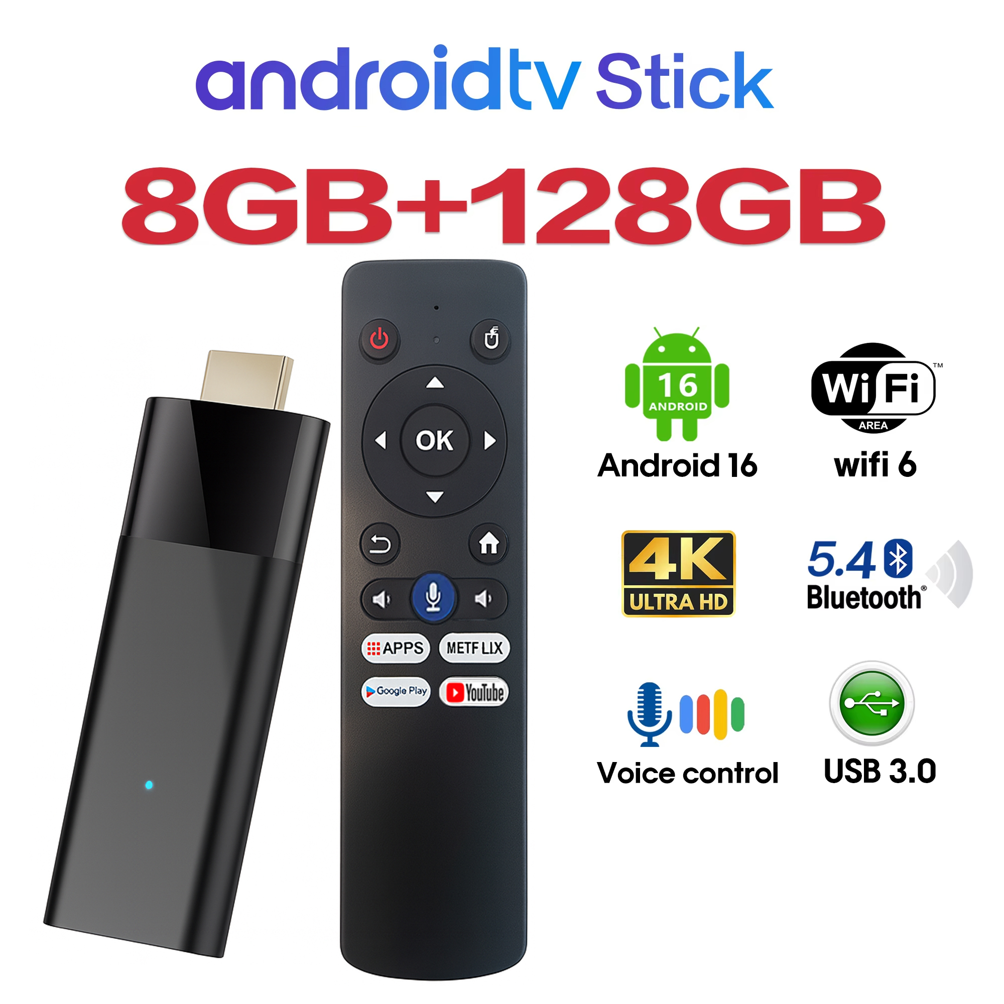 4K Android 16 TV Stick Smart T - Home Cinema Youtube recension och pris