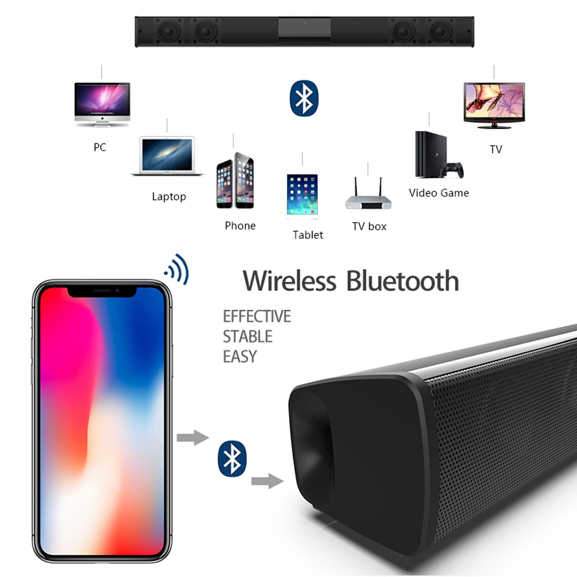 40W High Power Soundbar for TV - Home Cinema Bose recension och pris