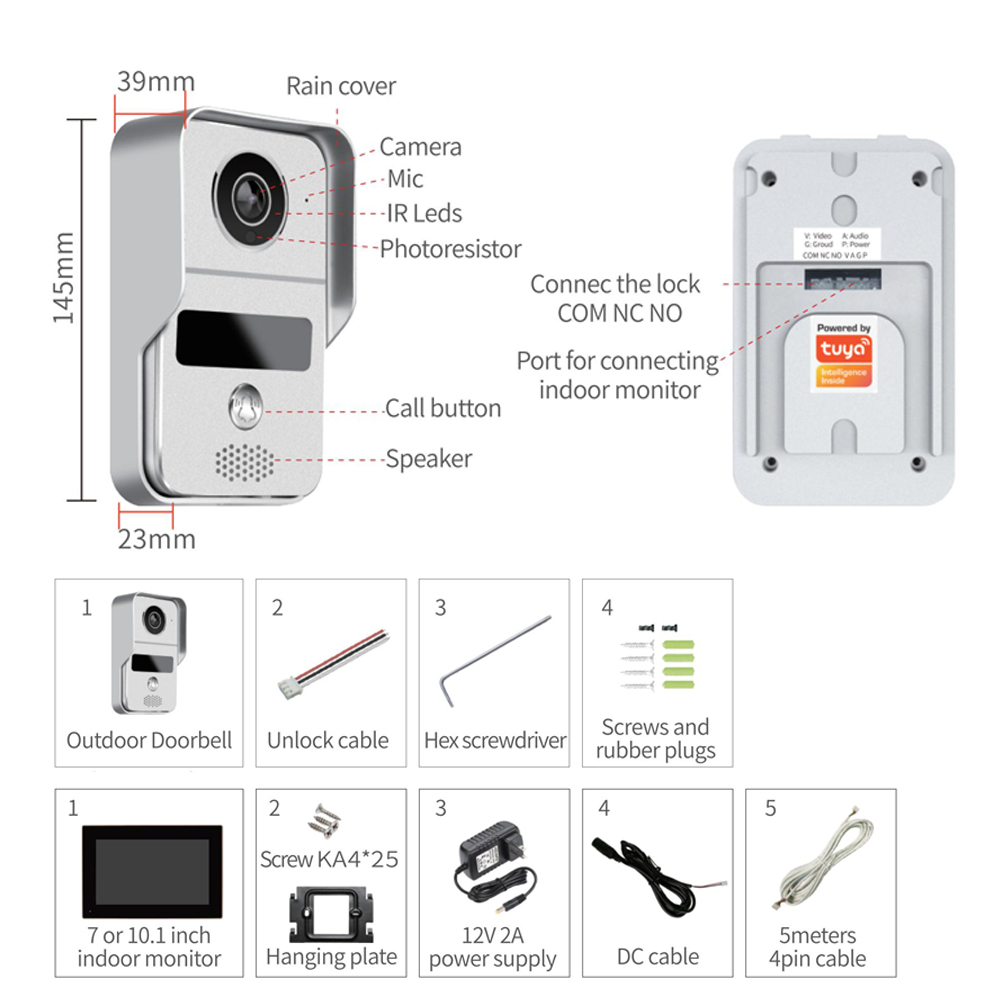 KW02 Wifi Video Doorbell Syste - Home Cinema Wall Panels recension och pris