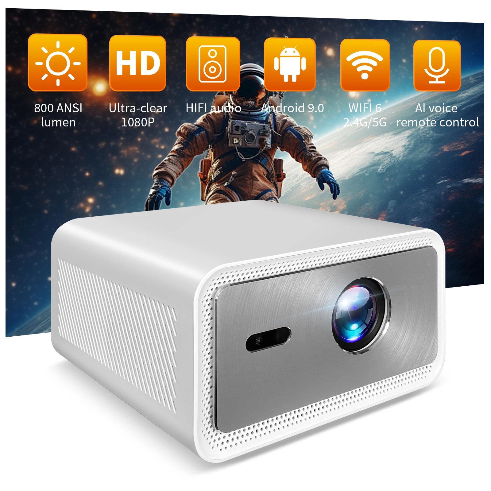 2025 4K Ultra HD Projector wit - Home Cinema Experience recension och pris